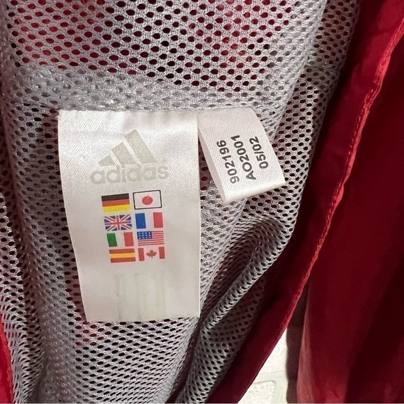 Vintage adidas Y2K Men’s Red Hooded Tracksuit Jacket with Gray Trim Size M - Picture 10 of 11